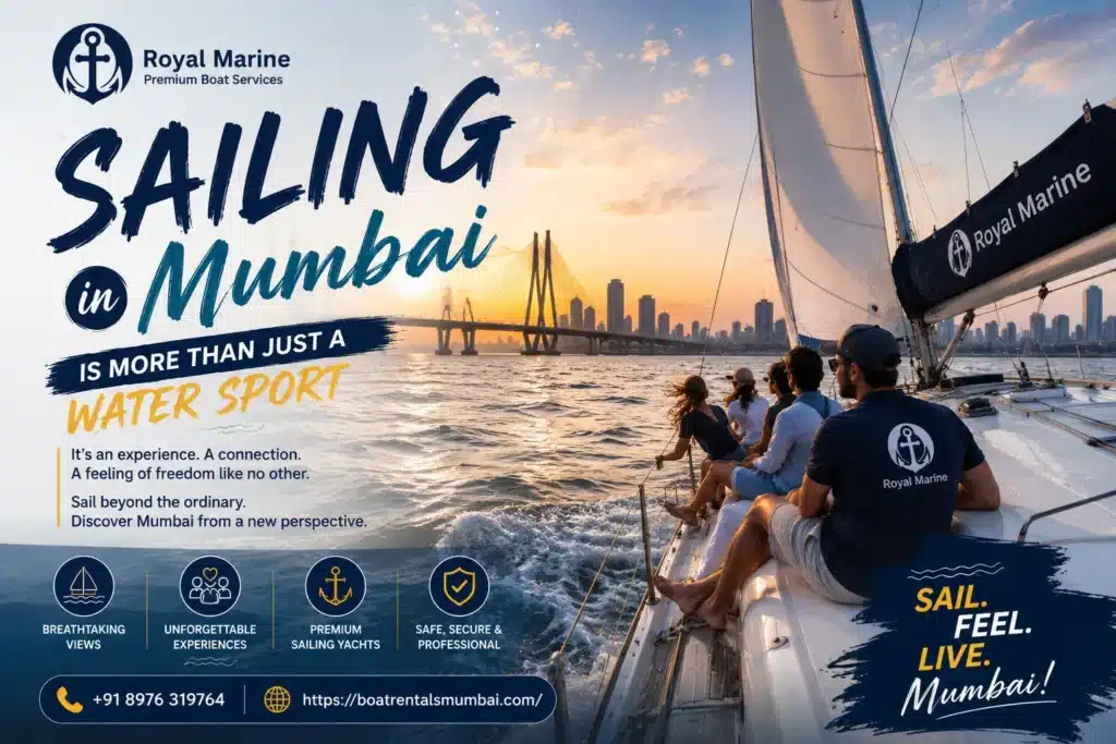 Sailing in Mumbai with luxury sailboats, scenic sea views, and relaxing coastal experiences