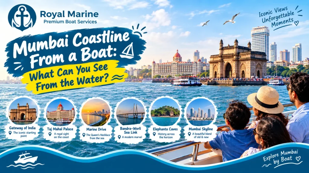Mumbai Coastline From a Boat with Scenic Sea Views